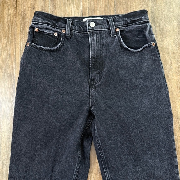 Abercrombie & Fitch The 90s Straight Leg Ultra high Rise Jeans 26 Black - Picture 8 of 12